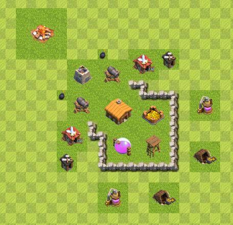 Clash of Clans 2. Seviye Köy Düzeni