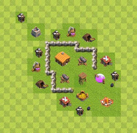 Clash of Clans 2. Seviye Köy Düzeni