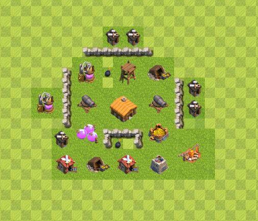 Clash of Clans 2. Seviye Köy Düzeni