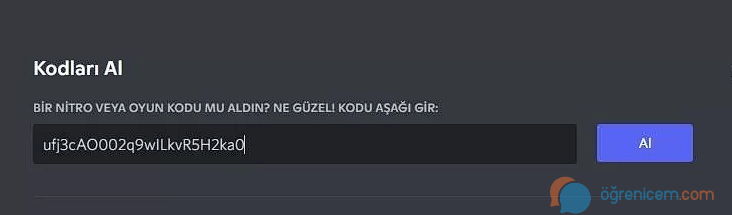 Discord Nitro Kodu Nereye Yazılır?